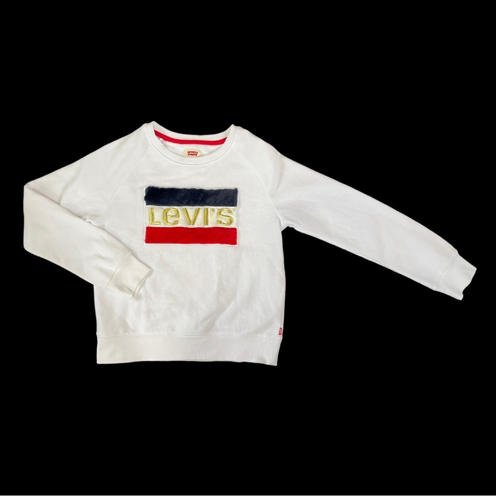 Levi’s Girls Large Pullover Crewneck White‎ Sweatshirt